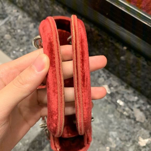 ❌SOLD ❌vintage Dior lady Dior red velour mini bag - Picture 4 of 15